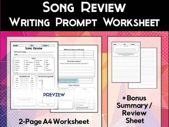 Song Review Worksheet