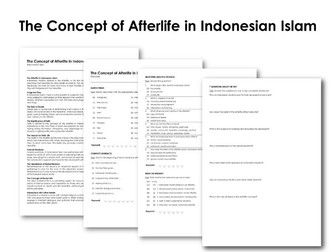 The Concept of Afterlife in Indonesian Islam (Infotext and Exercises)