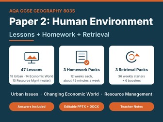 AQA GCSE Geography Paper 2: Complete Topic Bundle