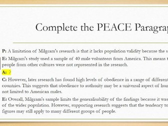 AQA A-Level Psychology: Milgram's Research on Obedience Complete Lesson Bundle