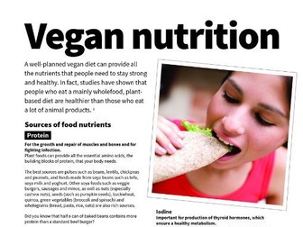 Vegan Nutrition factsheet