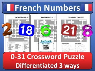 French Numbers Crossword