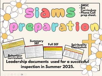 SIAMS SEF and SIAMS Leadership documents *successful inspection 2025*