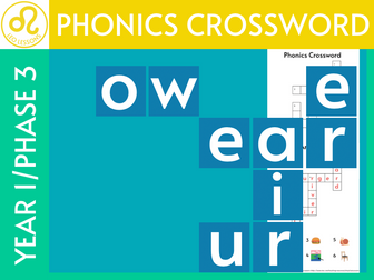 Stage 3 Phonics ur ear air Crossword
