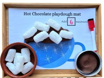 Hot chocolate playdough mat