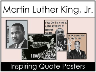 Martin Luther King Jr Posters of Inspiring Quotes MLK Classroom Décor