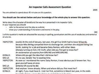 An Inspector Calls - Essay Questions