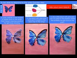Artist research page: Damien Hirst response - Insects - Painting