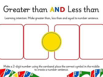 EYFS number activities using uno cards