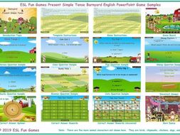 Present Simple Tense Barnyard English PowerPoint Game