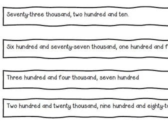 Second Level Maths - Reading and Writing Numbers