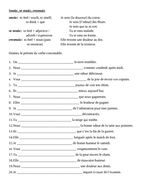 Sentir, Se sentir, Ressentir French Verbs Worksheet | Teaching Resources