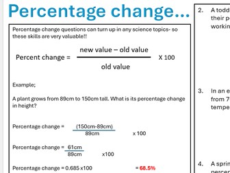 Percentage change