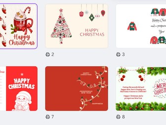 Printable Xmas cards (10) PDF/PNG option