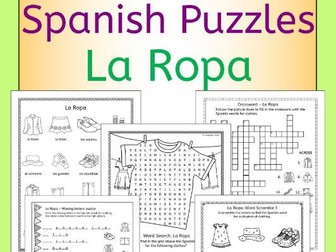 Spanish clothing - la ropa - puzzles