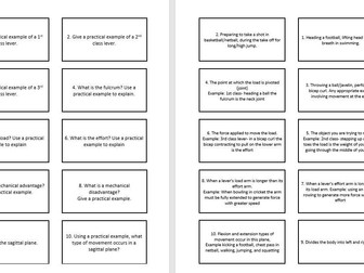 GCSE PE OCR (9-1) Flashcards - Movement Analysis Revision