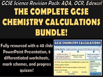 Calculations GCSE Chemistry Revision Bundle