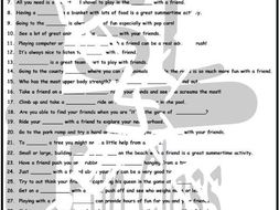 Friendship 1 Page BW Worksheet