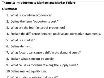 Economics Edexcel Questions and Answers Full Course