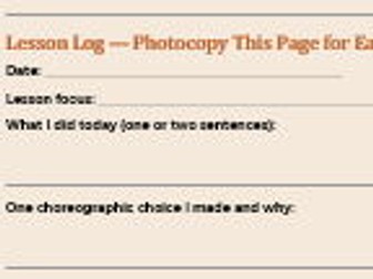 "Dance Student Assessment Booklet – Progress"