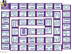 Prepositions of Movement with Text Animated Board Game