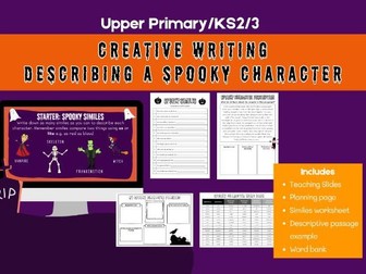 Halloween Creative Writing - Describing a Spooky Character