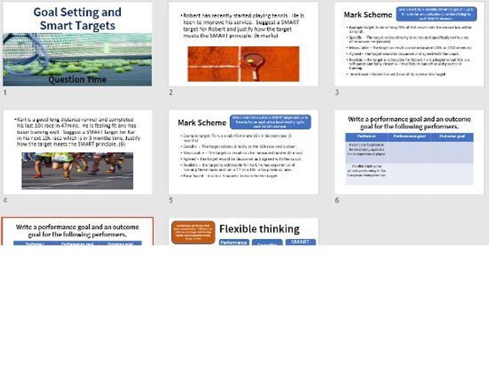 Goal Setting And SMART Targets GCSE PE Question Powerpoint | Teaching ...