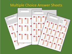 Multiple Choice Answer Sheet Bundle