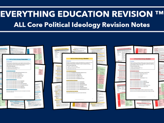*RESOURCE BUNDLE* A-Level Edexcel Politics ALL Core Political Ideology Revision Notes for Conservatism, Liberalism and Socialism