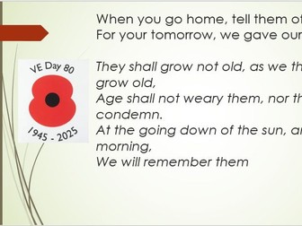 VE Day 80 Assembly