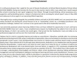 Successful Deputy Head Teacher/ Senior Leader Application