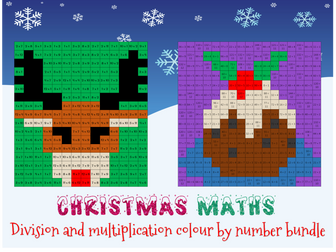 Christmas Maths - colour by number bundle (x and ÷)