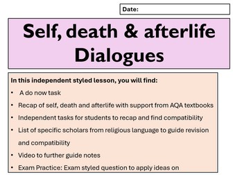 Dialogues Christianity and Philosophy: Self, death and afterlife AQA