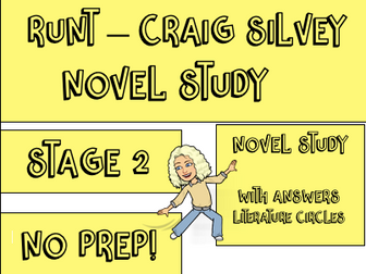 Runt - Craig Silvey - Stage Two Comprehension Guide with Literature Circle Task Cards