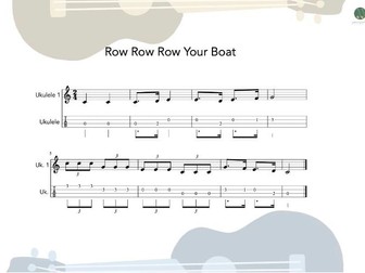 Ukulele Group - Row Row Row Your Boat sheet music and teaching resources