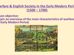 Warfare & British Society 1500 - 1700 worksheet & starter activity.