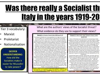 Edexcel A Level History Fascist Italy Lessons 13-16 (Challenges to the Liberal State)