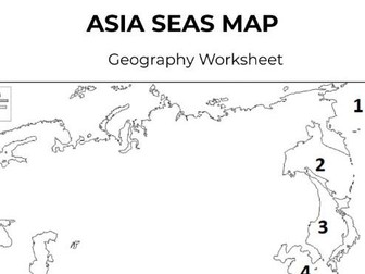 Asia Seas Map Worksheet