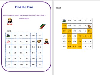 Number Bonds to Ten Maze activity worksheet