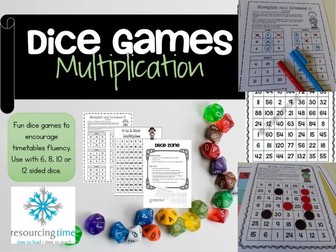 Dice Maths Games - Multiplication