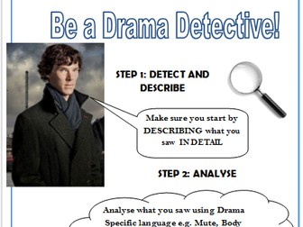 Verbal Feedback Poster 'Be a Drama Detective'