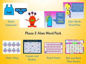 Phonics Screening - Phase 3 Alien Word Pack