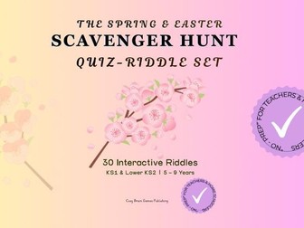 Spring & Easter Riddle Game-Scavenger Hunt Activity (No Prep) | KS1 & KS2