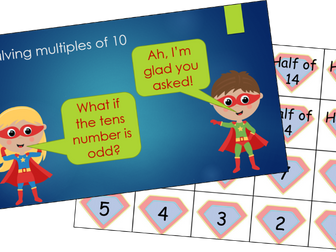 Halving multiples of 10 - yr3 complete lesson (suitable for home learning too!)