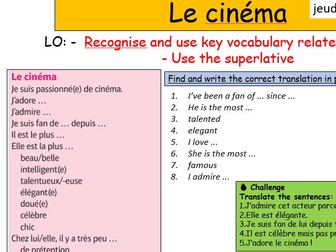 GCSE STUDIO FRENCH - cinema / tv