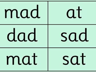 Phonics: Set 1 Green Words (double sided)
