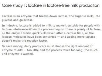 Enzyme concentration case study