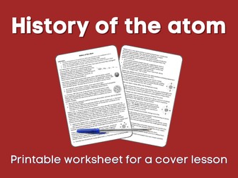 History of the atom Cover lesson