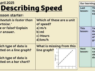KS3 Speed - Lesson 01 - Describing Speed
