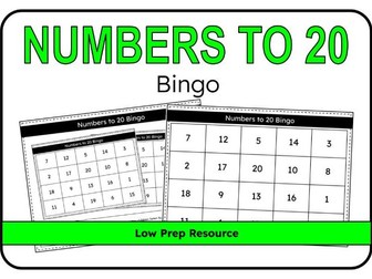 Numbers to 20 Bingo